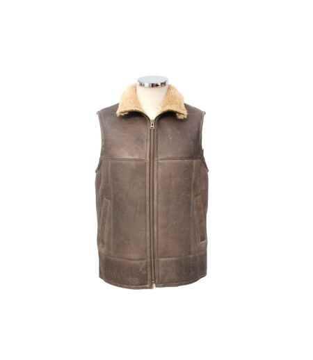 Eastern Counties Leather Mens Harvey Sheepskin Gilet (Chocolate Forest Distressed) - UTEL188
