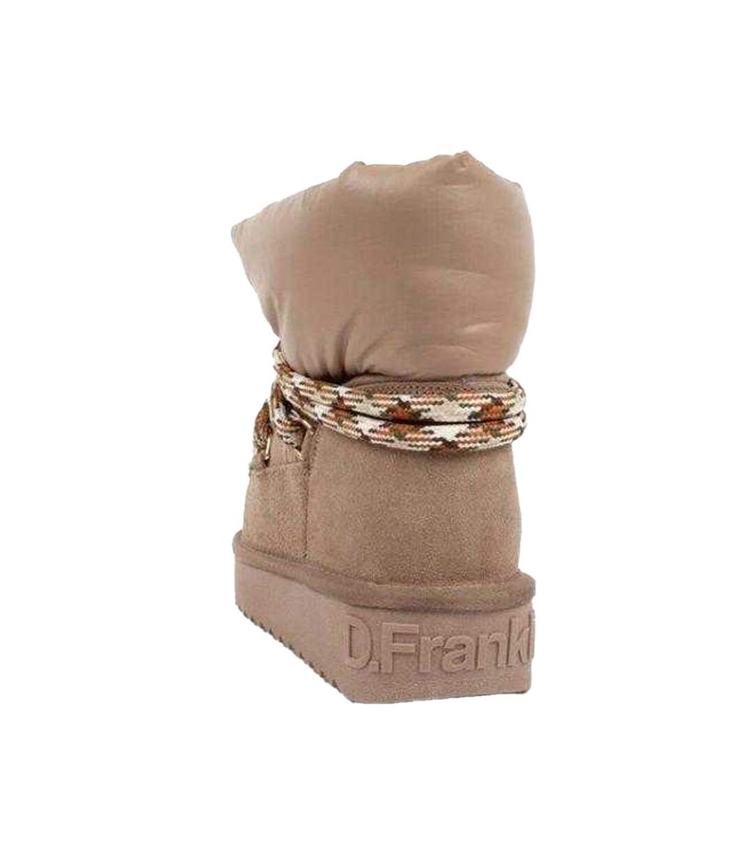 Womens/ladies Sheepskin Platform Winter Snow Boots Dark Brown Franklin-2