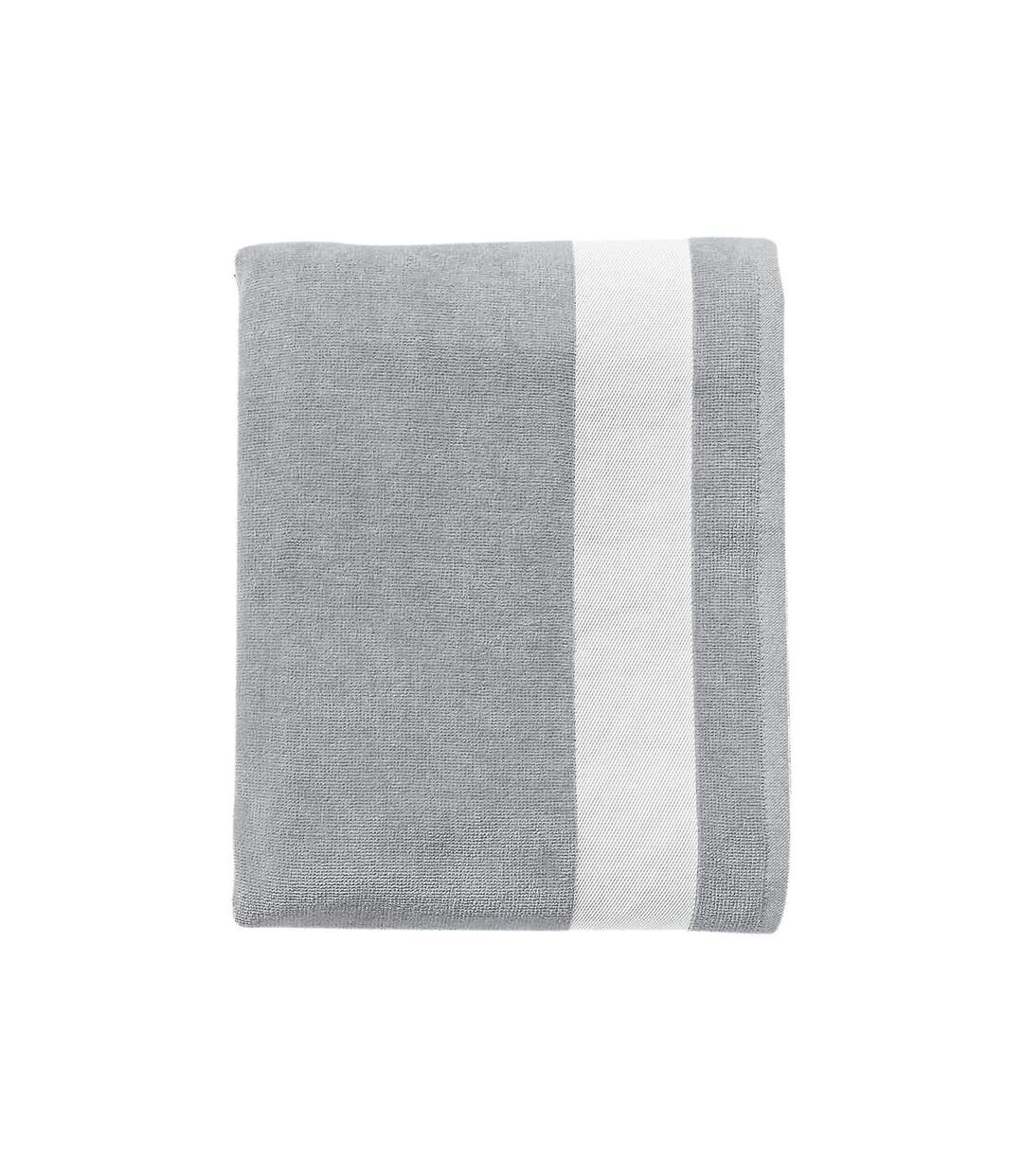 Drap de plage ou drap de bain - 89006 - gris - coton velours