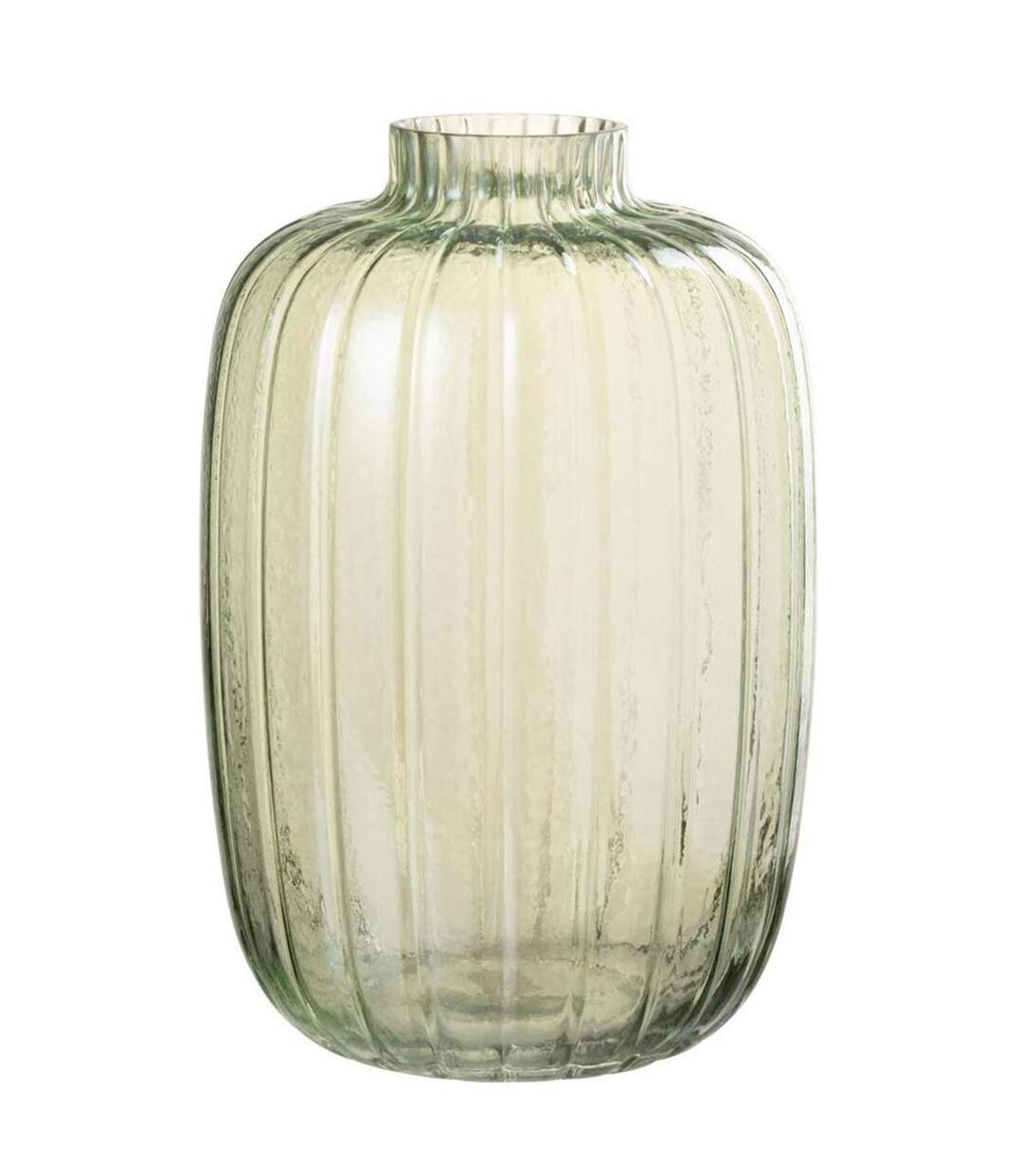 Vase Design en Verre Lignes 30cm Vert-1