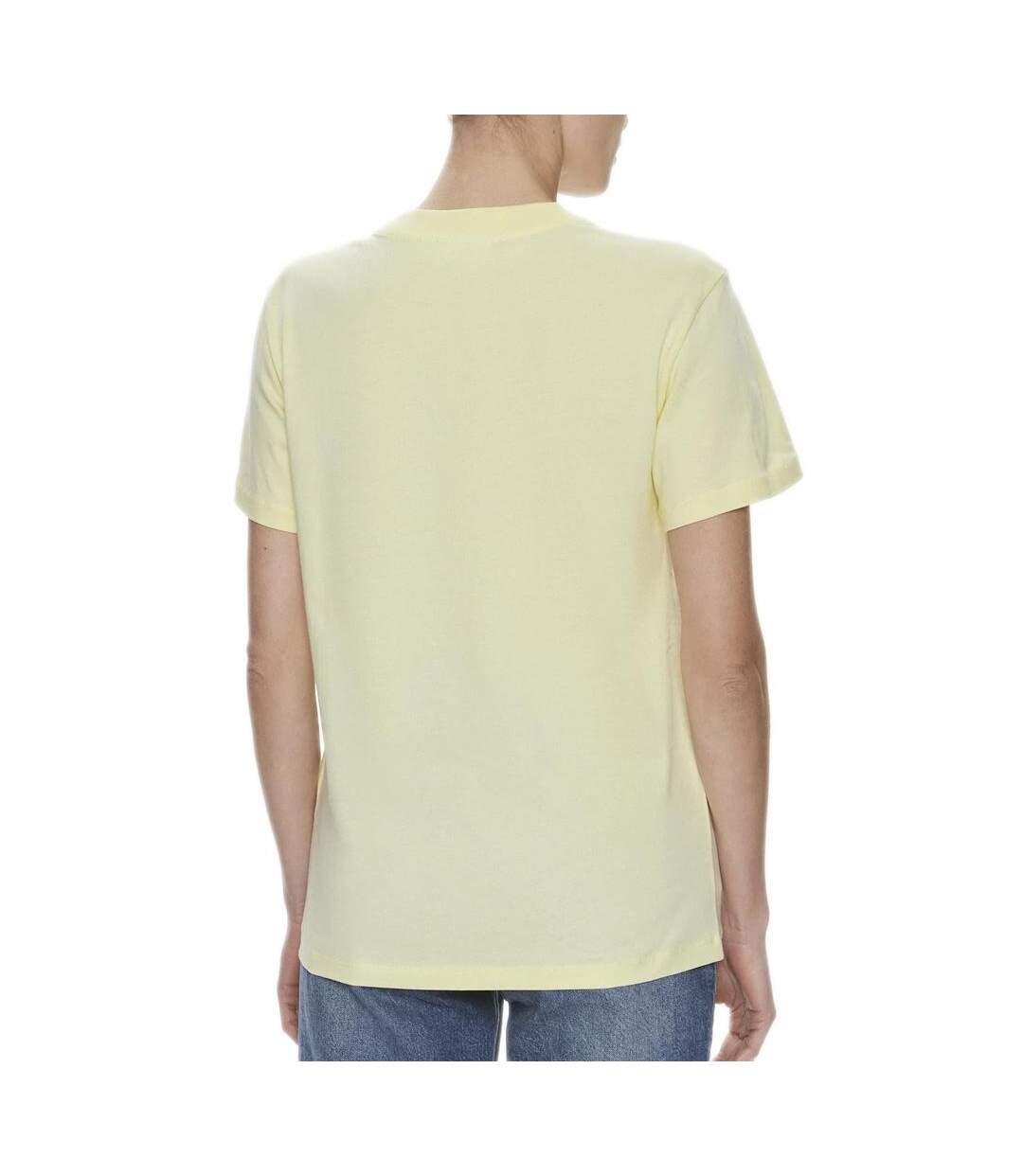 T-shirt jaune femme calvin klein jeans hero logo-2