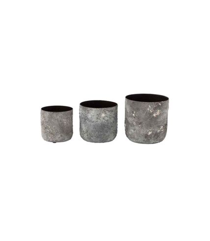 Paris Prix - Lot De 3 Cache-pots En Métal effy 18cm Gris