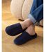 Isotoner Chaussons Mules homme en cuir et interieur ultra doux en fausse fourrure-2