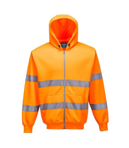 Portwest Mens Hi-Vis Safety Full Zip Hoodie (Orange) - UTPW828