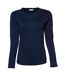 T-shirt À Manches Longues 100% Coton Femme Bleu Marine Tee Jays-1