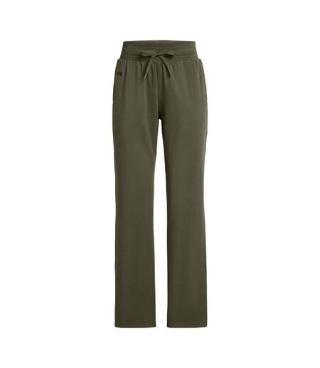 Womens/ladies Open Hem Jogging Bottoms Green Under Armour