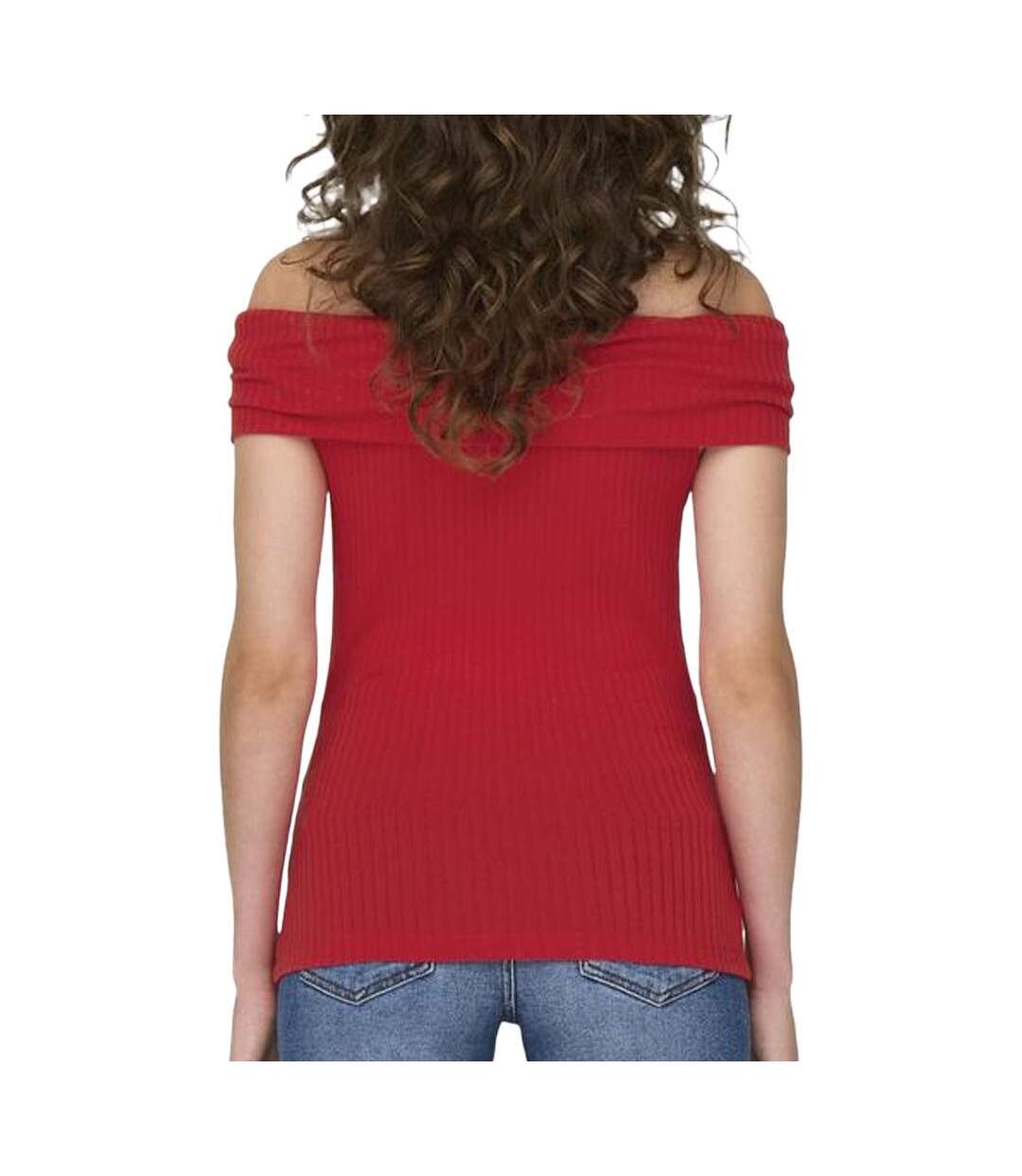 T-Shirt rouge femme jdy fransiska 15344028 - l-2