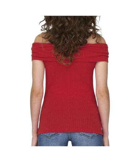 T-Shirt rouge femme jdy fransiska 15344028 - l