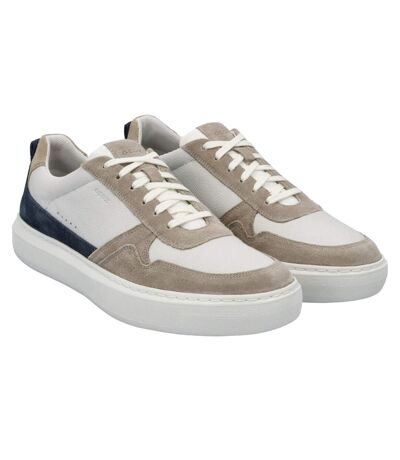 Mens u deiven leather trainers sand/white Geox