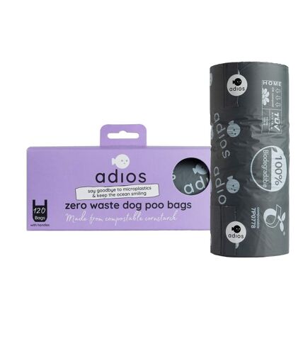 Pack of 12  Handle poo bag 0 one size black Adios