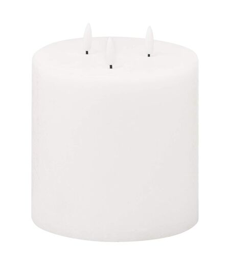 Luxe collection natural glow 3 wick electric candle 30cm x 15cm x 15cm white Hill Interiors