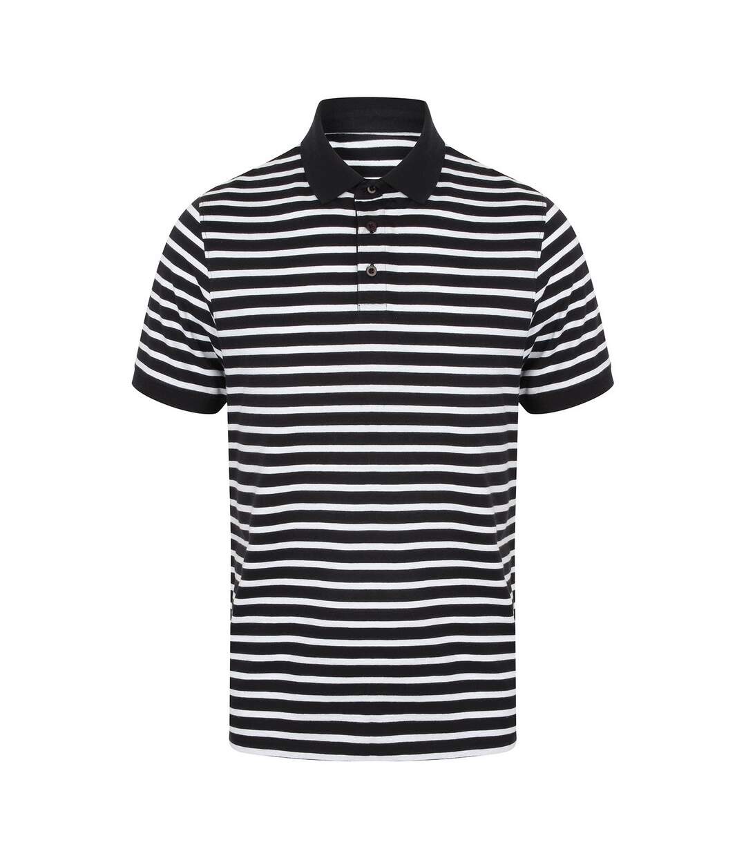 Polo adulte bleu marine / blanc Front Row-1