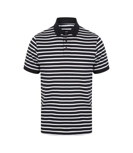 Polo adulte bleu marine / blanc Front Row