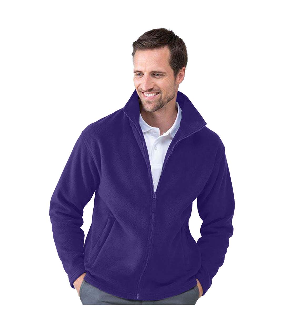 Henbury Mens Microfleece Anti-Pill Jacket (Purple) - UTRW678