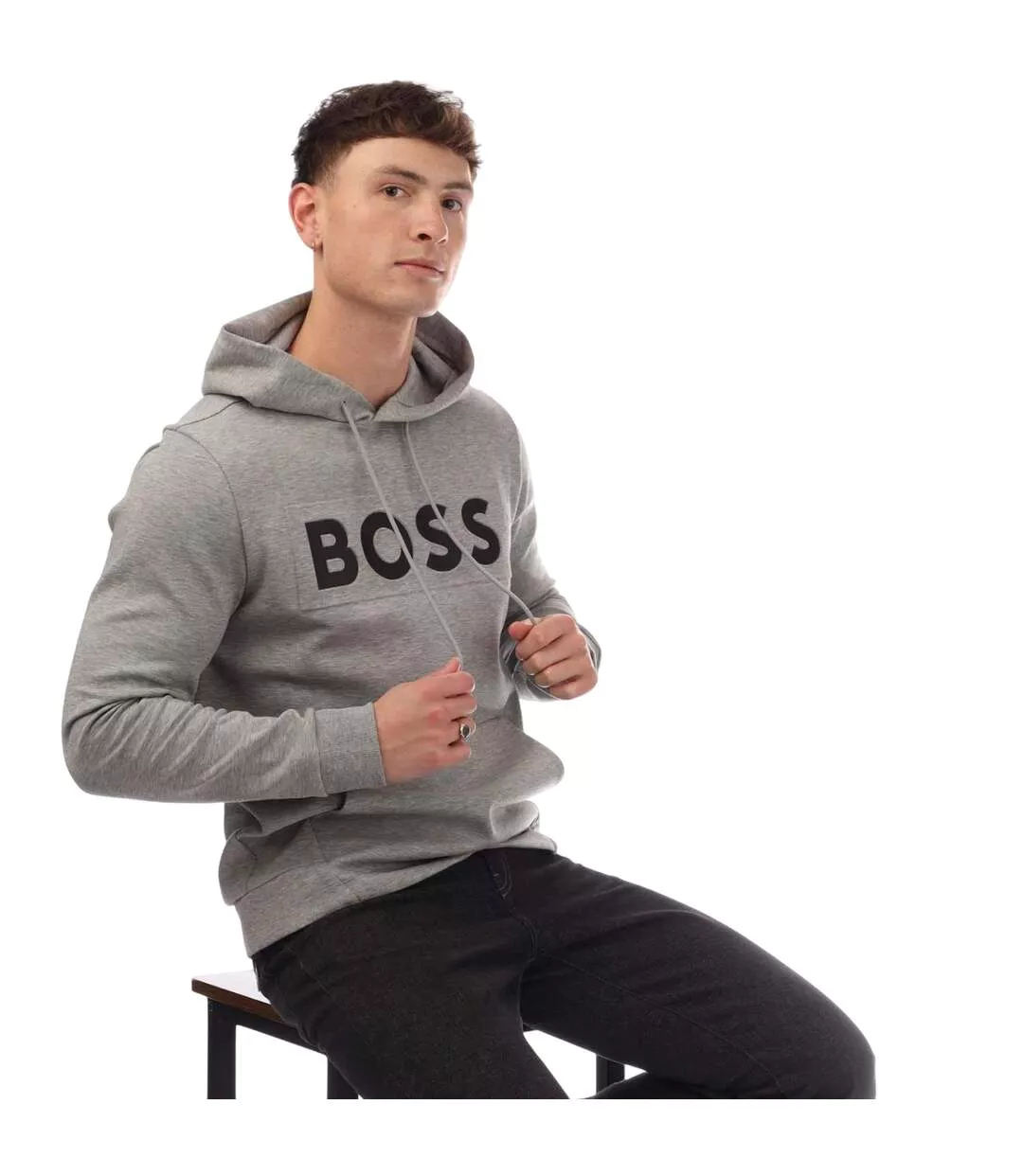 Sweat À Capuche Soody Homme Gris Hugo Boss-1