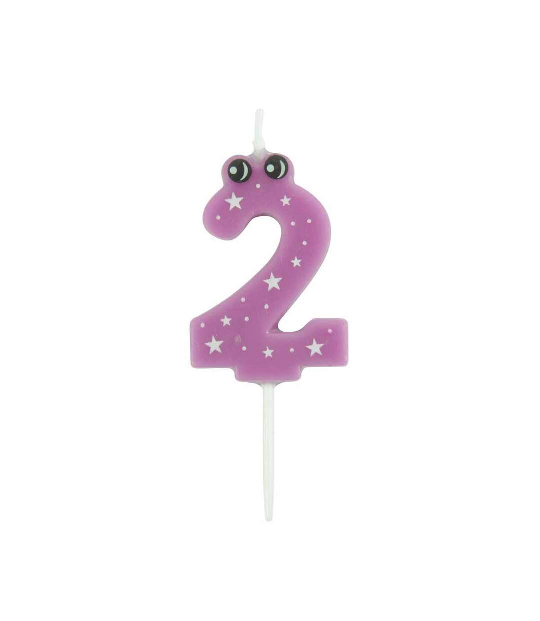 Bougie d'Anniversaire Chiffre 2 5cm Violet-1