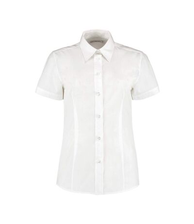 Womens/ladies workforce short-sleeved blouse white Kustom Kit