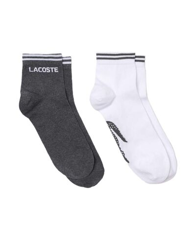 2x Lot de Chaussettes Grises/Blanches Homme Lacoste RA4187 - 43/46