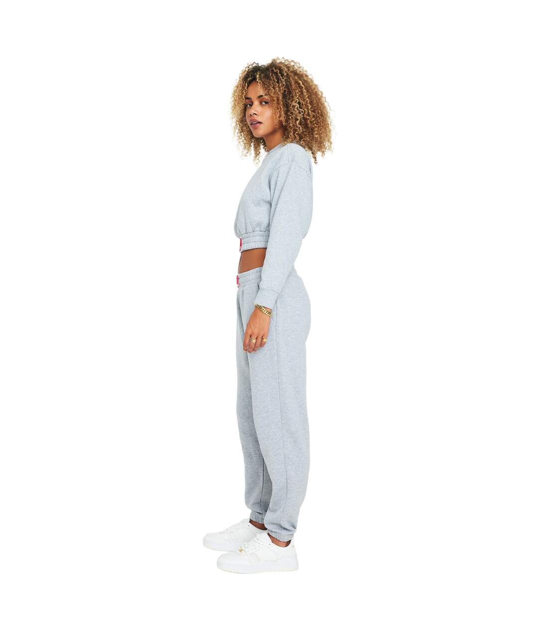 Sweat court femme gris chiné SikSilk-3