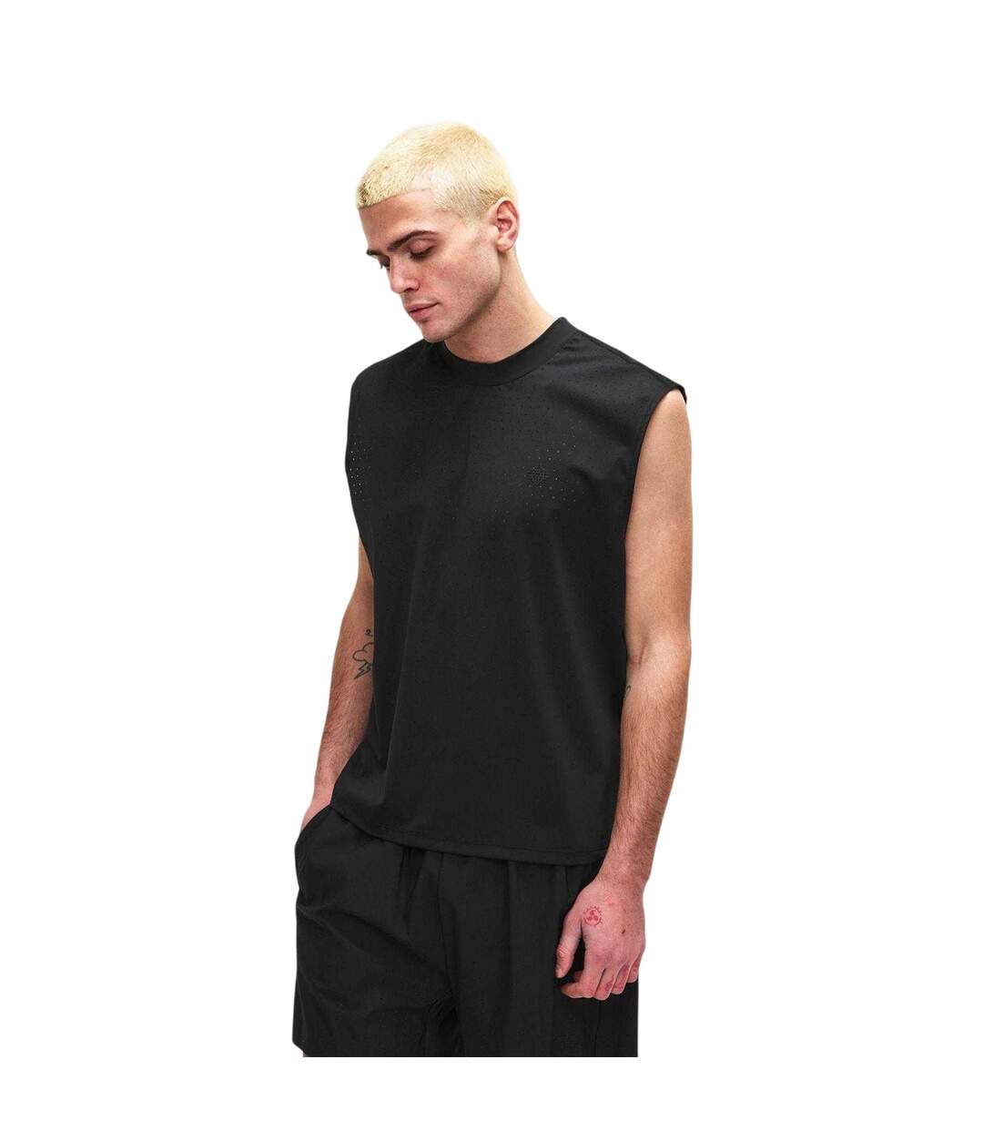 Débardeur Entraînement Motif/style Perforé Homme Noir Couture Club-1