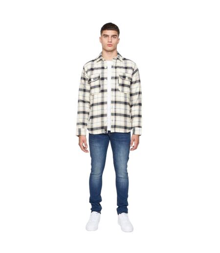 Mens francore checked overshirt off white Duck and Cover