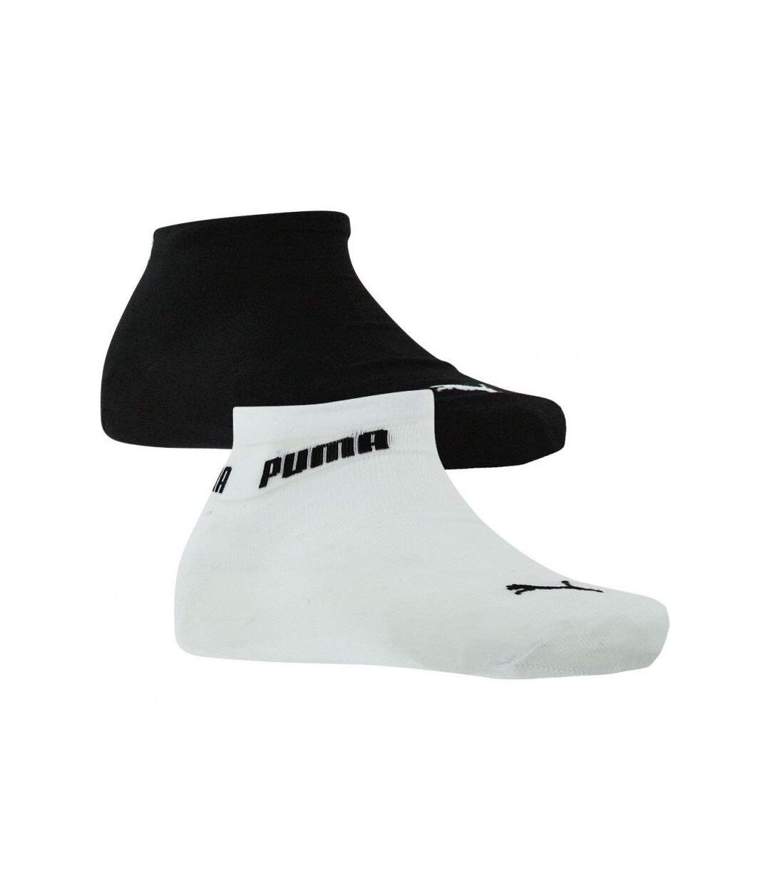 PUMA Lot de 2 paires de Socquettes Femme Coton PLAIN Noir blanc-2