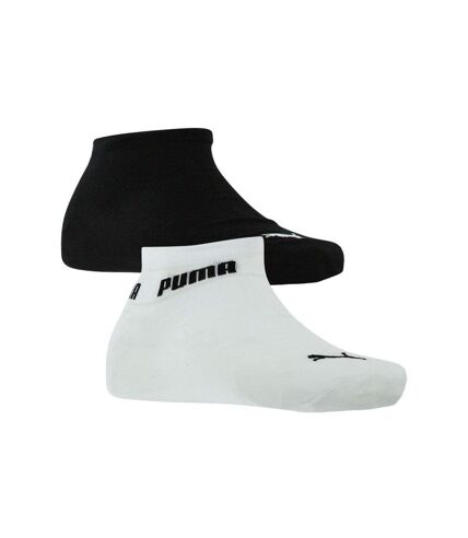 PUMA Lot de 2 paires de Socquettes Femme Coton PLAIN Noir blanc