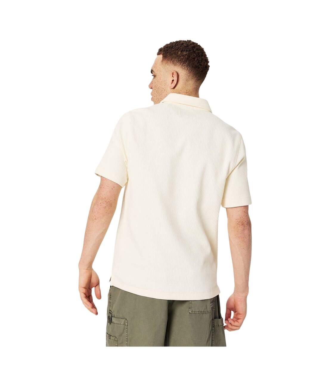 Mens Textured Regular Short-sleeved Polo Shirt White Jack Wills-3