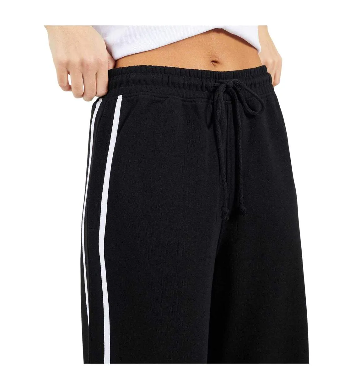 Womens/ladies Striped Joggers Black White Brave Soul-4