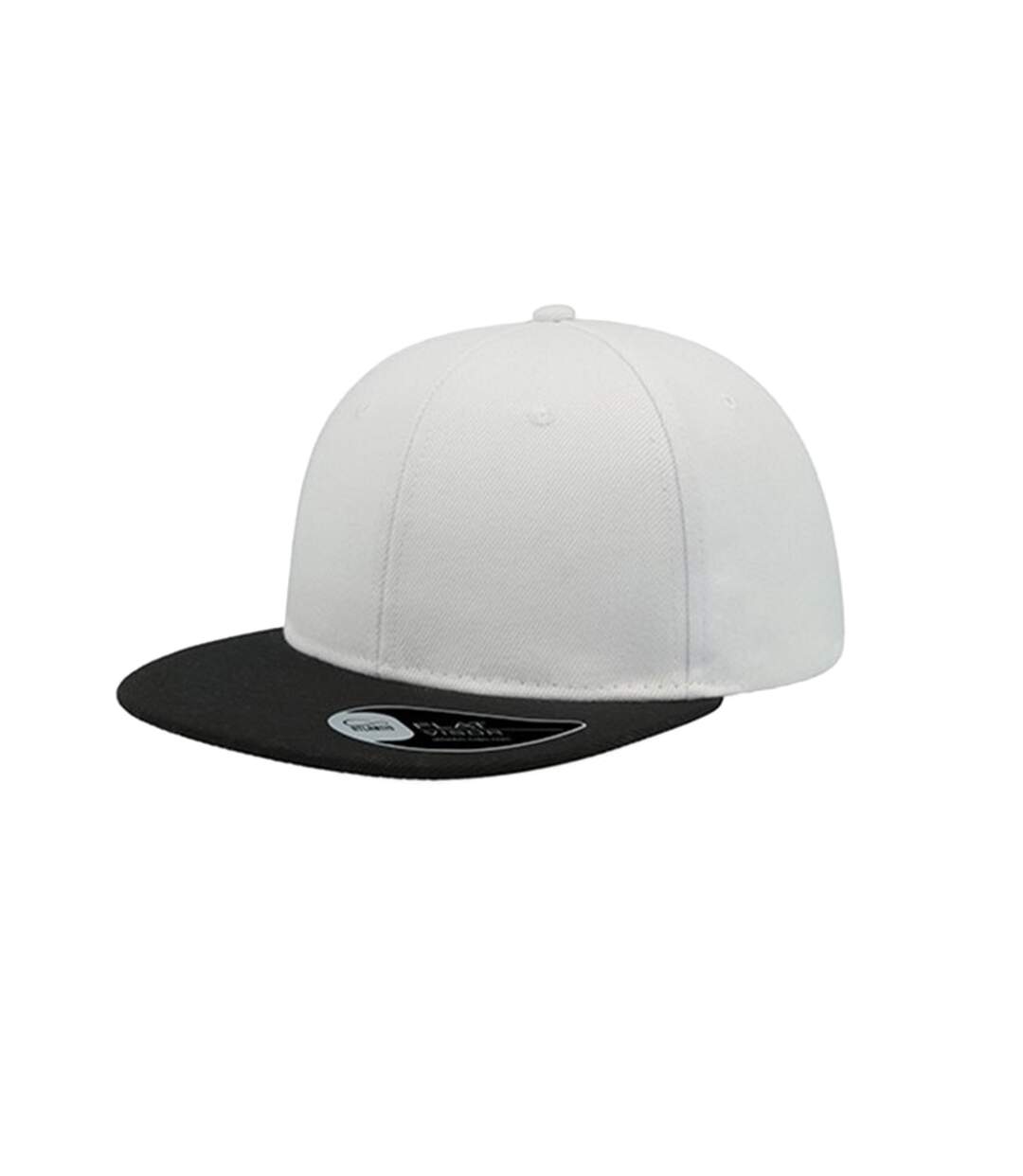 Lot de 2  casquettes avec visière plate adulte blanc / noir Atlantis-3