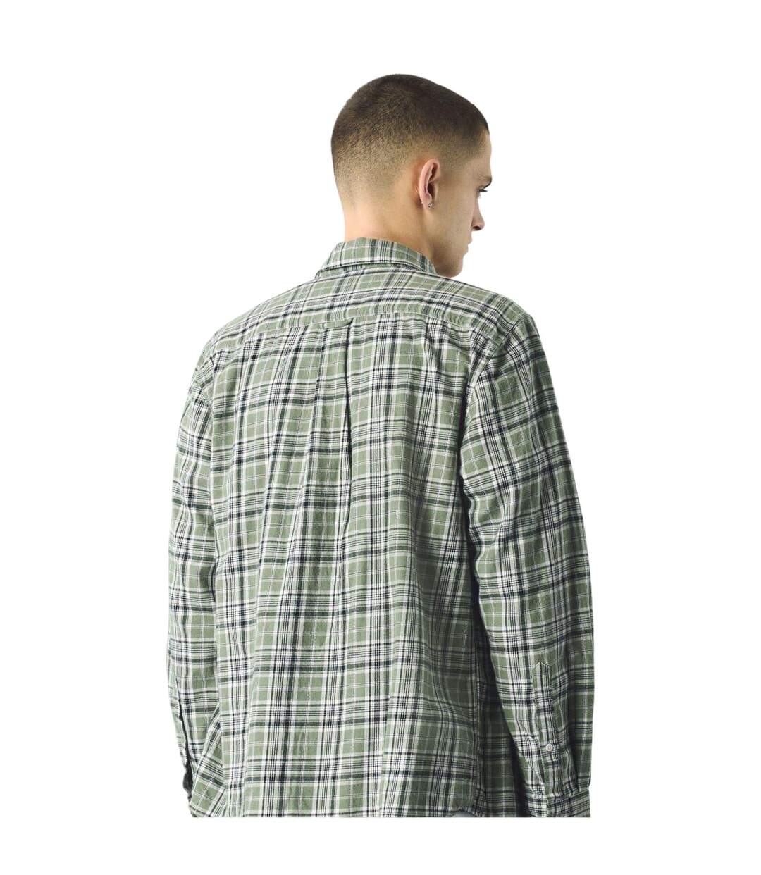 Mens Thornley Checked Long-sleeved Shirt Green Pretty Green-3