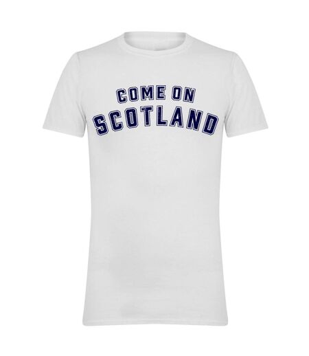 Mens Come On Scotland T-shirt White AWD