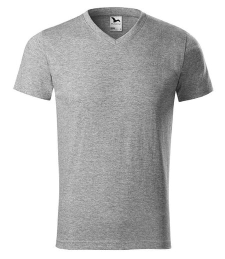 T-shirt manches courtes col V - Unisexe - MF111 - gris chiné foncé