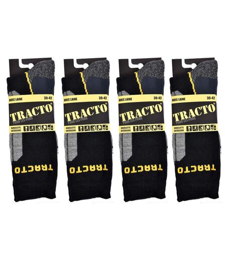 Chaussettes de Travail TRACTO pour Homme Résistance et Qualité Pro Pack de 4 TRACTO Avec Laine