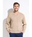 Pull maille fantaisie laine col V manches longues-1