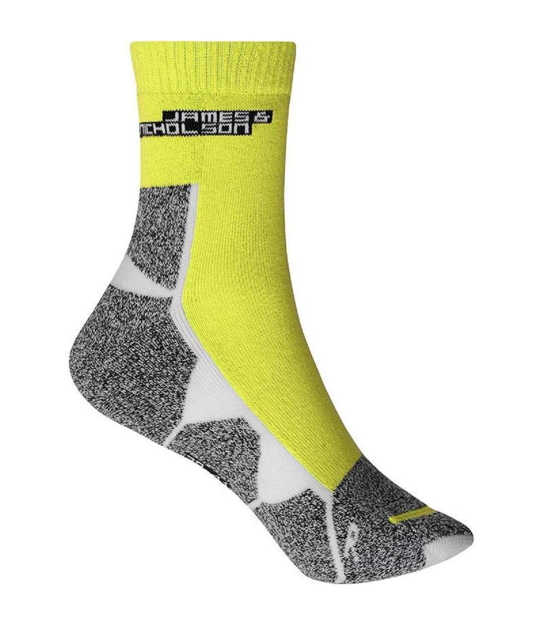 Chaussettes de sport - JN215 - jaune vif et blanc-1