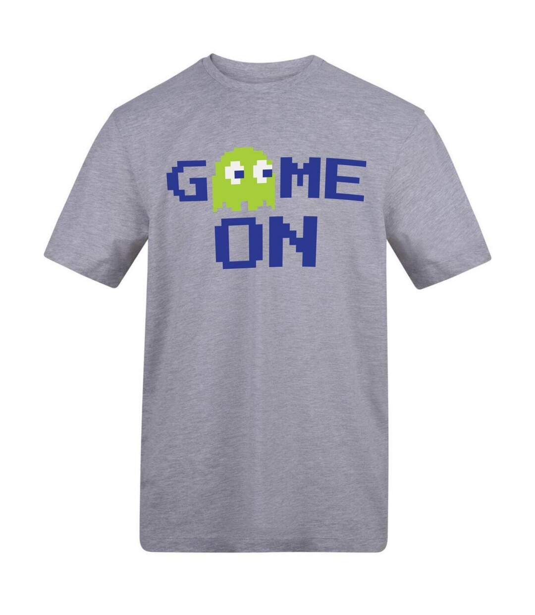 T-shirt Motif/style Pixel Game On Adulte Gris AWD-1