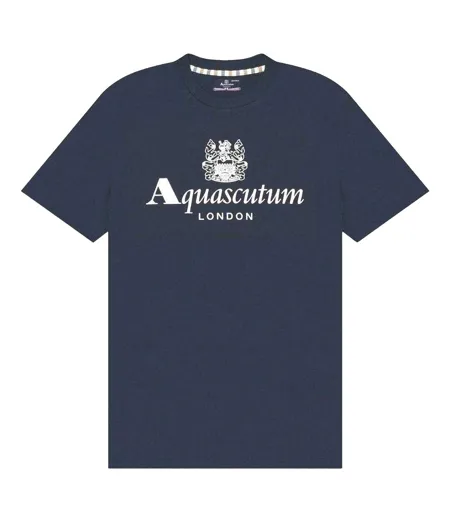 T-shirt Motif/style Gros Logo Bordeaux Homme Bleu Marine Foncé Aquascutum