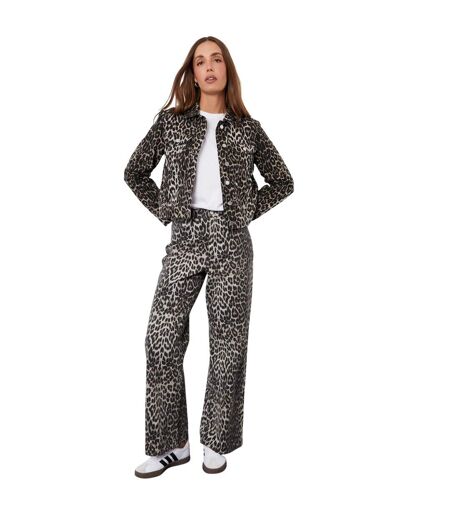 Jean Soleil Femme Gris Imprimé Léopard Threadbare