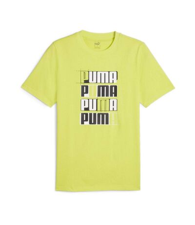 T-shirt vert homme puma ess+ logo lab - m