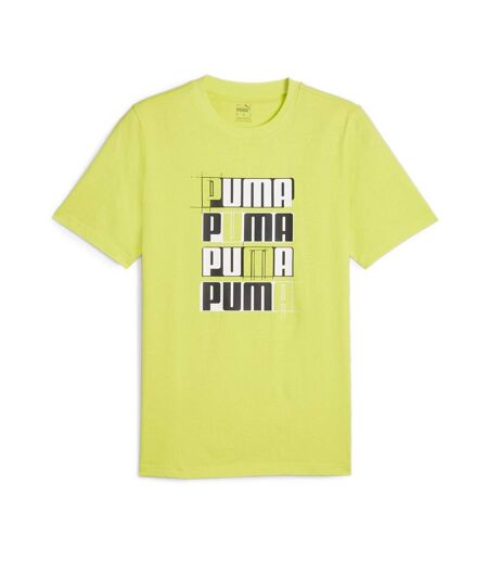 T-shirt vert homme puma ess+ logo lab - m