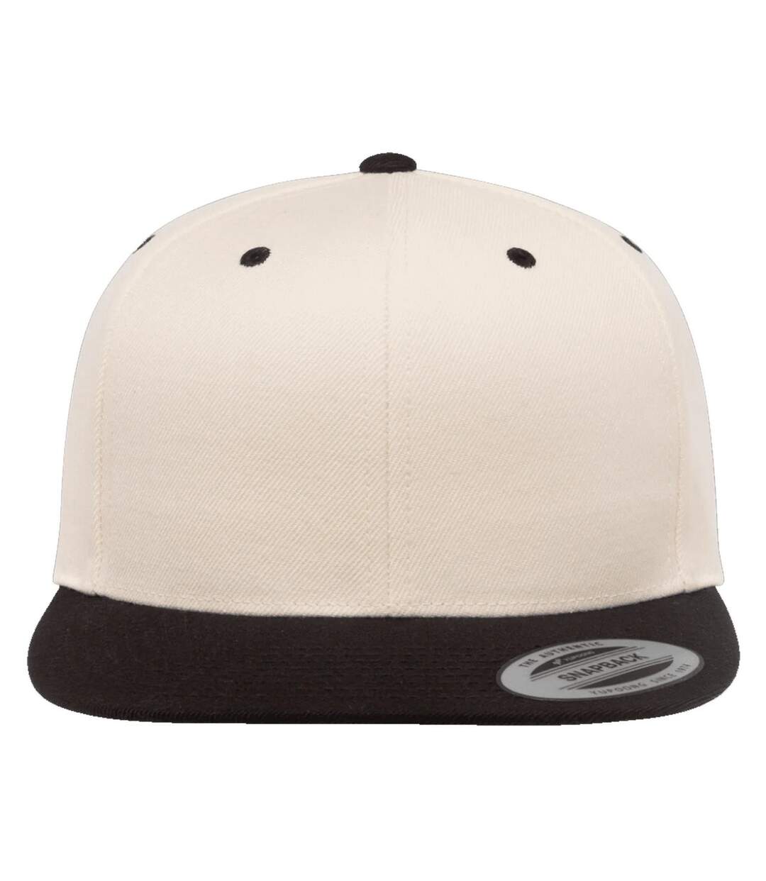 Casquette ajustable classique homme beige pâle / noir Yupoong