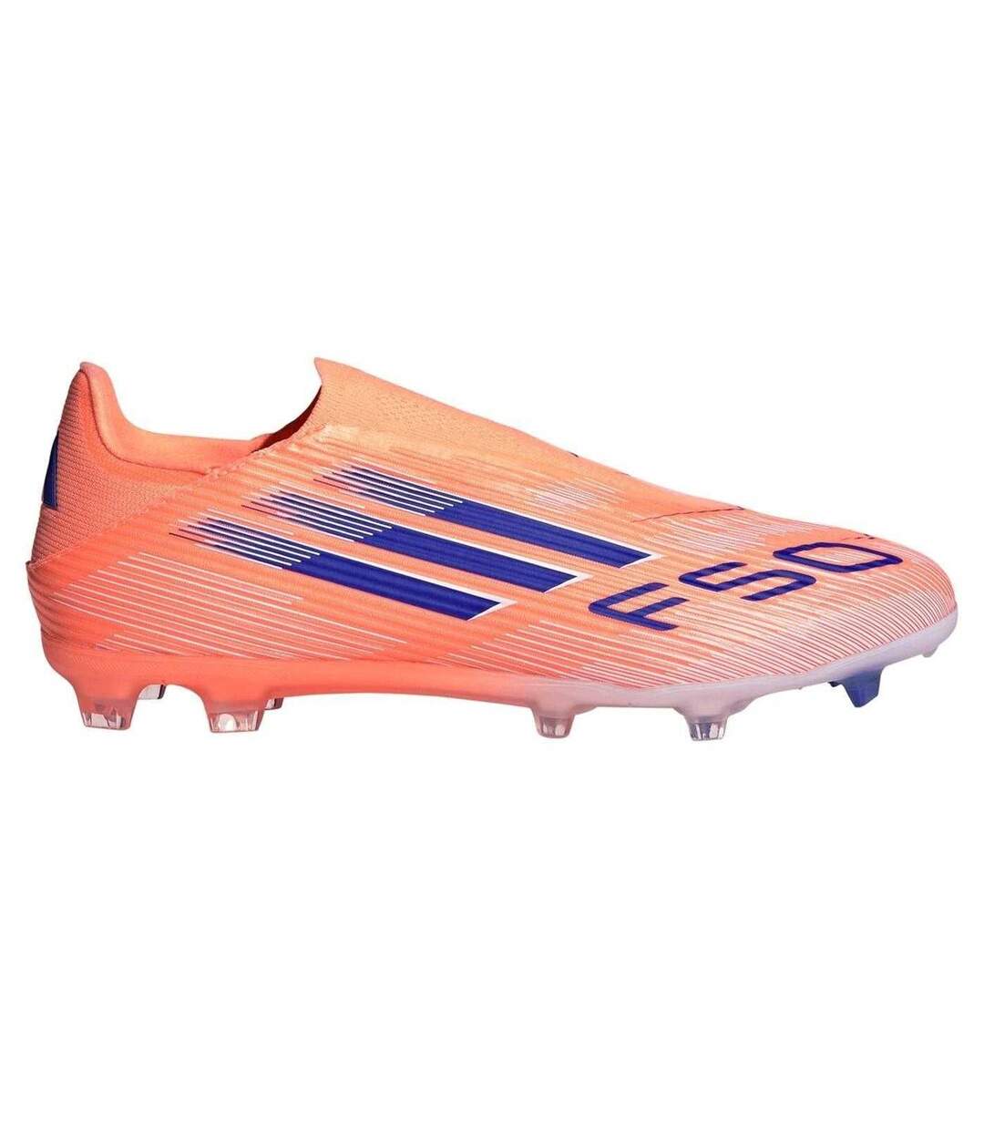 Mens F50 League Laceless Firm Ground Football Boots Orange Blue Adidas-1