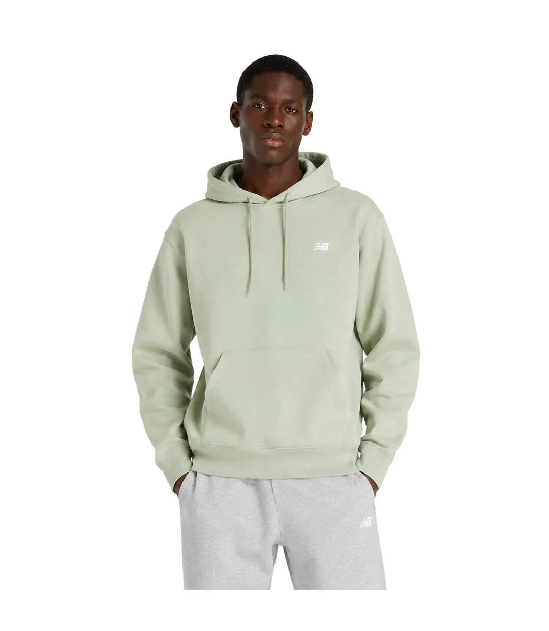 Mens Regular Long-sleeved Hoodie Sage Green New Balance-1