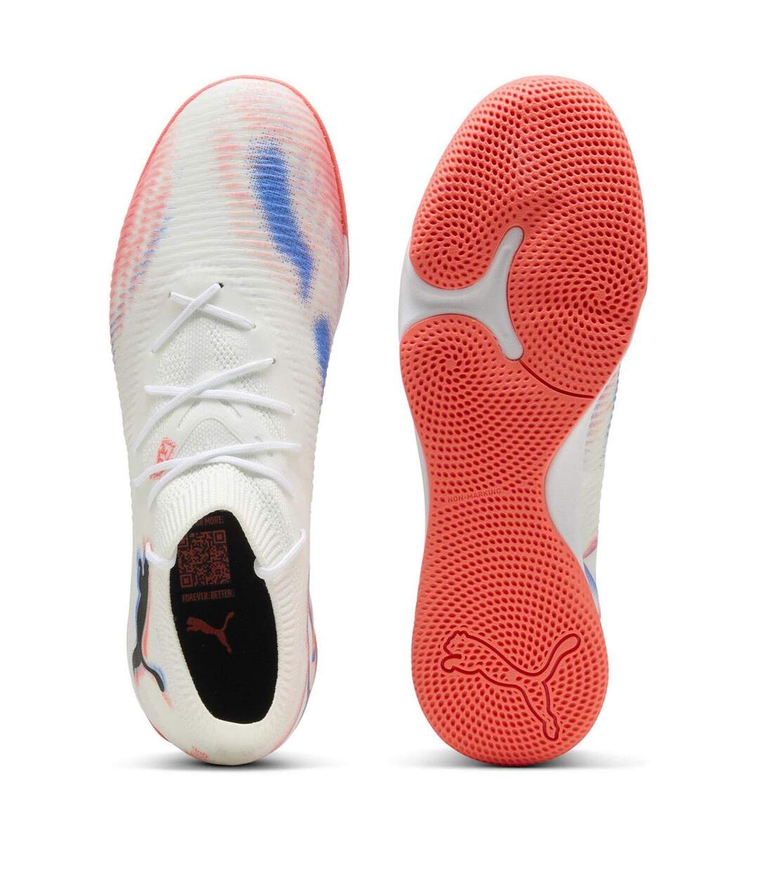 Mens Future 8 Match Flat Indoor Football Shoes  White Puma-3