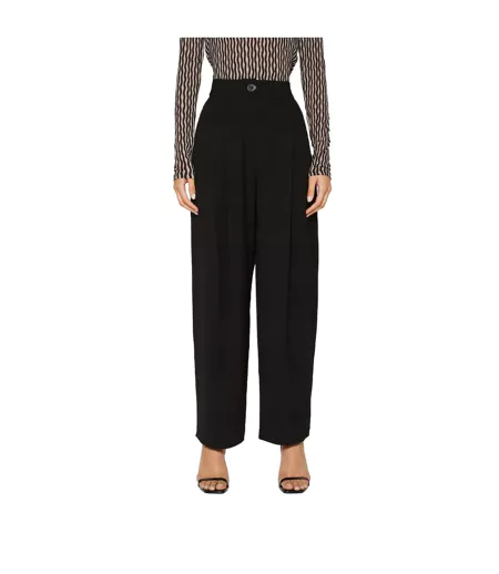 Womens/ladies Pleated Trousers Black Armani Exchange
