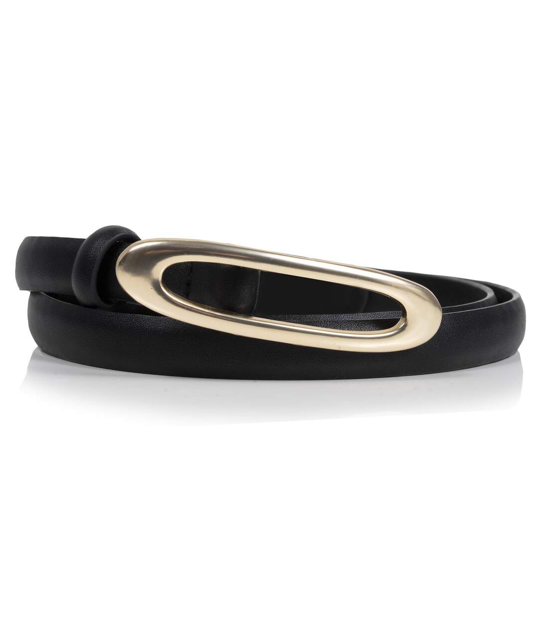 Isotoner Ceinture femme synthétique avec plaque arrondie-1