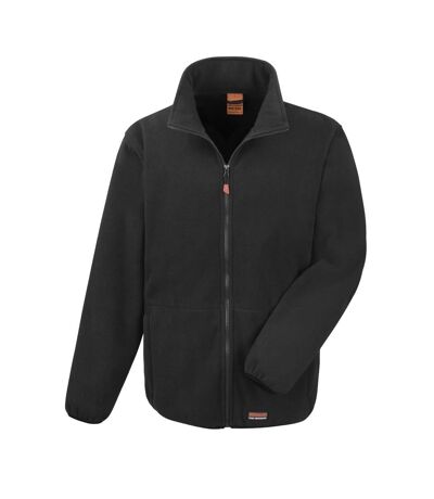 Unisex adult heavy duty fleece jacket black WORK-GUARD by Result