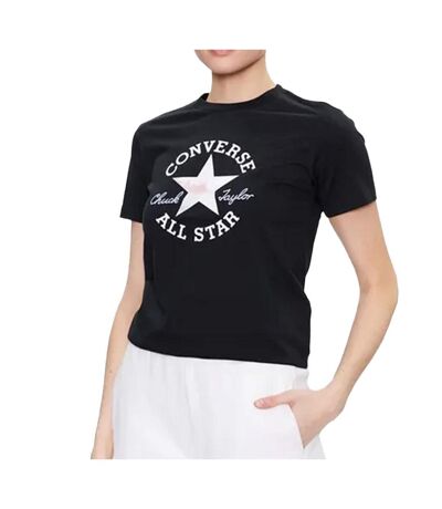 T-shirt Noir Femme Converse Chuck Patch 10025041 - L