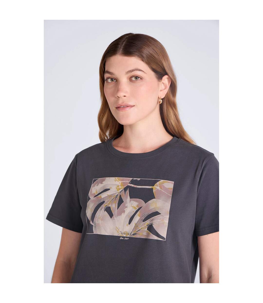 T-shirt Graphique Carina Femme Gris Animal-4